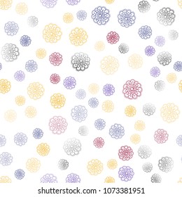 Dark Blue, Red vector seamless doodle blurred texture. Colorful abstract illustration with flowers in doodle style. Pattern for heads of websites and designs.