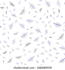 Dark Blue, Red vector seamless  natural elegant background. Glitter abstract illustration with doodles and leaves. Completely new design for your business.