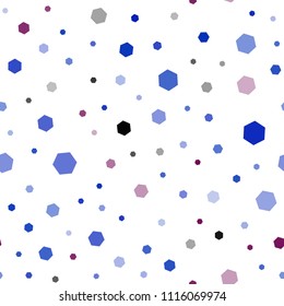 Dark Blue, Red vector seamless template in hexagonal style. Abstract illustration with colorful hexagons. Beautiful design for your business advert.