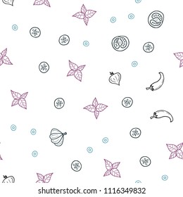 Dark Blue, Red vector seamless pattern with fresh ingredients. Decorative shining illustration with food on abstract template. Design for ad, poster, banner of cafes or restaurants.