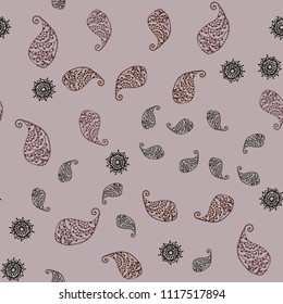 Dark Blue, Red vector seamless elegant pattern with leaves and flowers. Modern abstract illustration with leaves and flowers. Doodle design can be used for your web site.