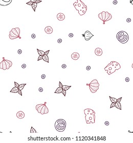 Dark Blue, Red vector seamless template with organic meal. Blurred decorative design of snacks in doodle style. Pattern for menu of cafes, bars, restaurants.