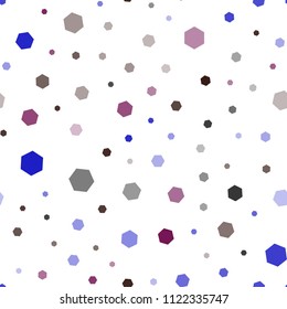 Dark Blue, Red vector seamless backdrop with hexagons. Abstract illustration with colorful hexagons. Pattern for ads, leaflets.