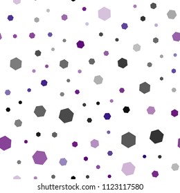 Dark Blue, Red vector seamless cover with set of hexagons. Illustration of colored hexagons on white surface. Pattern can for your ad, booklets.