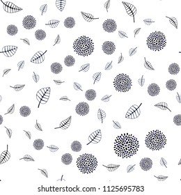 Dark Blue, Red vector seamless elegant pattern with leaves and flowers. Colorful abstract illustration with leaves in doodle style. Completely new template for your brand book.