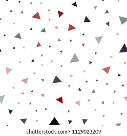 Dark Blue, Red vector seamless template with crystals, triangles. Triangles on abstract background with colorful gradient. Pattern can be used for websites.