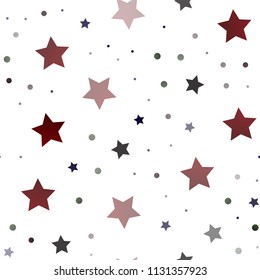 Dark Blue, Red vector seamless template with sky stars. Modern geometrical abstract illustration with stars. The pattern can be used for wrapping gifts.