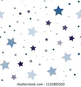 Dark Blue, Red vector seamless layout with bright stars. Shining colored illustration with stars. The pattern can be used for websites.