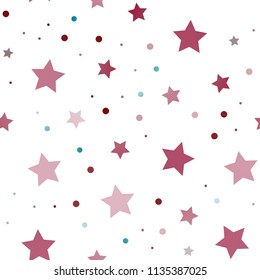 Dark Blue, Red vector seamless layout with bright stars. Shining colored illustration with stars. The pattern can be used for new year ad, booklets.