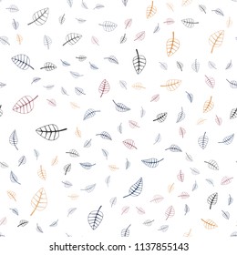 Dark Blue, Red vector seamless  doodle blurred texture. Glitter abstract illustration with doodles and leaves. Completely new template for your business design.