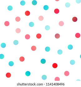 Dark Blue, Red vector seamless background with dots. Glitter abstract illustration with blurred drops of rain. Completely new template for your brand book.