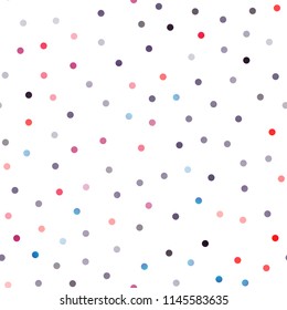 Dark Blue, Red vector seamless pattern with spheres. Abstract illustration with colored bubbles in nature style. Pattern can be used as texture of water, rain drops.