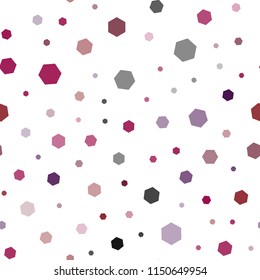 Dark Blue, Red vector seamless pattern with colorful hexagons. Illustration of colored hexagons on white surface. Pattern for texture of wallpapers.