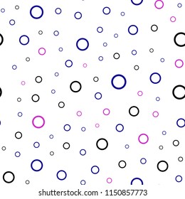 Dark Blue, Red vector seamless pattern with spheres. Beautiful colored illustration with blurred circles in nature style. Beautiful design for your business advert.