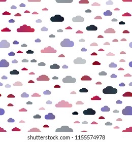 Dark Blue, Red vector seamless layout with cloudscape. Illustration with abstract gradient clouds. Pattern for trendy fabric, wallpapers.