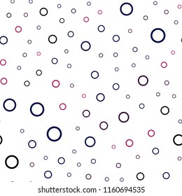 Dark Blue, Red vector seamless texture with disks. Blurred bubbles on abstract background with colorful gradient. Beautiful design for your business advert.