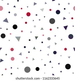 Dark Blue, Red vector seamless texture in triangular style with circles. Illustration with set of colorful circles, triangles. Pattern for trendy fabric, wallpapers.