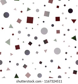 Dark Blue, Red vector seamless cover in polygonal style with circles. Glitter abstract illustration with spheres, squares, lines. Pattern for design of window blinds, curtains.