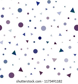 Dark Blue, Red vector seamless cover in polygonal style with circles. Abstract gradient illustration with circles, triangles. Template for business cards, websites.