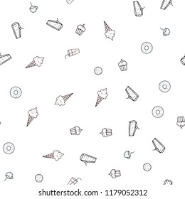 Dark Blue, Red vector seamless layout with restaurant food. Illustration with set of fresh food in doodle style. Pattern for ads of breakfast, lunch, dinner.