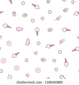 Dark Blue, Red vector seamless layout with restaurant food. Glitter abstract sketch with gourmet food. Pattern for ad, booklets, leaflets of restaurants.