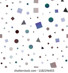 Dark Blue, Red vector seamless cover in polygonal style with circles. Illustration with colorful circles, triangles, rectangles. Trendy design for wallpaper, fabric makers.