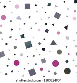 Dark Blue, Red vector seamless template with crystals, circles, squares. Illustration with colorful circles, triangles, rectangles. Trendy design for wallpaper, fabric makers.
