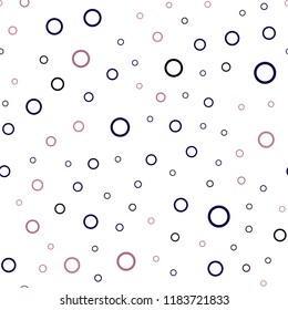Dark Blue, Red vector seamless backdrop with dots. Blurred decorative design in abstract style with bubbles. Pattern can be used for futuristic ad, booklets.