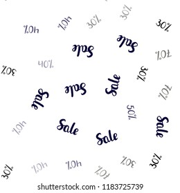 Dark Blue, Red vector seamless texture with selling prices 30, 40, 50 %. Colorful set of  percentage signs in simple style. Backdrop for super sales on Black Friday.