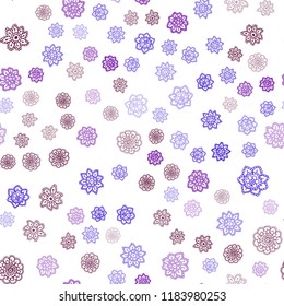 Dark Blue, Red vector seamless cover with beautiful snowflakes. Blurred decorative design in xmas style with snow. Template for business cards, websites.