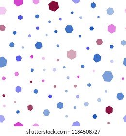 Dark Blue, Red vector seamless template in hexagonal style. Illustration of colored hexagons on white surface. Pattern for texture of wallpapers.