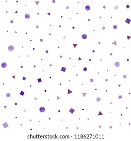 Dark Blue, Red vector seamless backdrop with lines, circles, rhombus. Abstract illustration with colorful dots, lines, cubes. Trendy design for wallpaper, fabric makers.