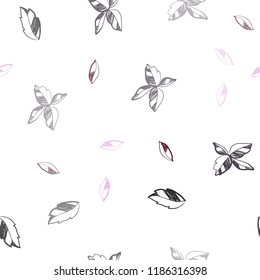 Dark Blue, Red vector seamless abstract pattern with leaves. Blurred decorative design in Indian style with leaves. Pattern for design of fabric, wallpapers.