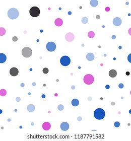 Dark Blue, Red vector seamless backdrop with dots. Glitter abstract illustration with blurred drops of rain. Pattern for design of window blinds, curtains.