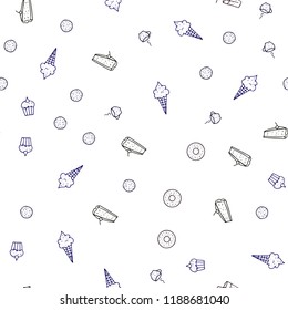 Dark Blue, Red vector seamless pattern with fresh ingredients. Glitter abstract sketch with gourmet food. Pattern for ad, booklets, leaflets of restaurants.