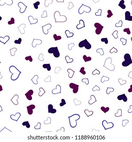 Dark Blue, Red vector seamless pattern with colorful hearts. Illustration with hearts in love concept for valentine's day. Design for ad, poster, banner of Valentine Day.