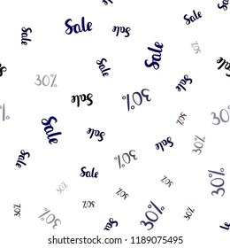 Dark Blue, Red vector seamless pattern with 30 percentage signs. Abstract illustration with colorful gradient symbols of sales. Design for business ads, commercials.