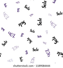 Dark Blue, Red vector seamless pattern with 40 percentage signs. Shining colorful illustration with isolated selling prices. Pattern for ads, posters, banners of sales.