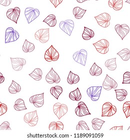 Dark Blue, Red vector seamless elegant wallpaper with leaves. New colorful illustration in doodle style with leaves. Design for textile, fabric, wallpapers.