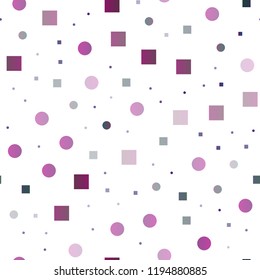 Dark Blue, Red vector seamless layout with circle spots, cubes. Colorful gradient with circles, rectangles on abstract backdrop. Pattern for design of window blinds, curtains.