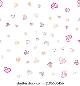 Dark Blue, Red vector seamless layout with sweet hearts. Blurred decorative design in doodle style with hearts. Pattern for marriage gifts, congratulations.