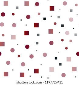 Dark Blue, Red vector seamless background with circles, rectangles. Abstract illustration with colorful circles, rectangles. Pattern for design of fabric, wallpapers.