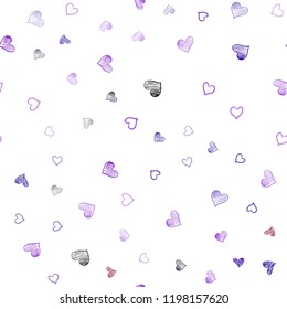 Dark Blue, Red vector seamless template with doodle hearts. Beautiful colored illustration with hearts in celebration style. Pattern for marriage gifts, congratulations.