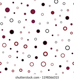 Dark Blue, Red vector seamless layout with circle shapes. Glitter abstract illustration with blurred drops of rain. Pattern for trendy fabric, wallpapers.