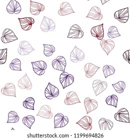 Dark Blue, Red vector seamless elegant pattern with leaves. Creative illustration in blurred style with leaves. Template for business cards, websites.