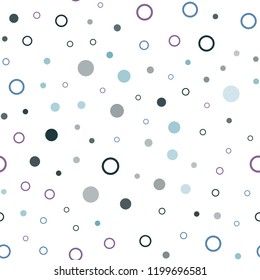 Dark Blue, Red vector seamless pattern with spheres. Abstract illustration with colored bubbles in nature style. Pattern for trendy fabric, wallpapers.