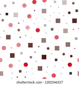 Dark Blue, Red vector seamless layout with circle spots, cubes. Decorative design in abstract style with circles, rectangles. Pattern for trendy fabric, wallpapers.