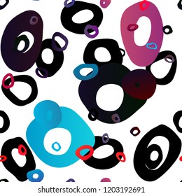 Dark Blue, Red vector seamless pattern with spheres. Glitter abstract illustration with blurred drops of rain. Pattern for design of fabric, wallpapers.