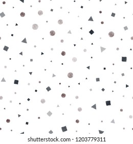 Dark Blue, Red vector seamless texture with poly style with circles, cubes. Glitter abstract illustration with spheres, squares, lines. Design for textile, fabric, wallpapers.