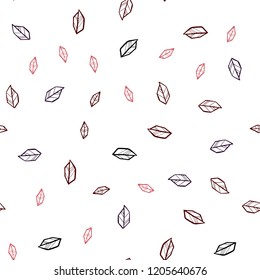 Dark Blue, Red vector seamless doodle layout with leaves. Modern geometrical abstract illustration with leaves. Pattern for trendy fabric, wallpapers.